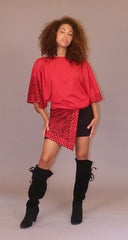 Mini Skirt, Batwing Top